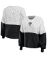 Фото #1 товара Women's White, Black Brooklyn Nets Color-Block Pullover Sweater
