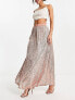 ASOS DESIGN sequin pleated midi skirt in rose gold