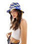 Фото #1 товара South Beach checkerboard bucket hat in yellow and blue