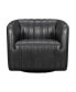 Фото #2 товара Aries 31" Genuine Leather Swivel Barrel Chair