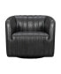 Aries 31" Genuine Leather Swivel Barrel Chair