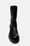 Leather biker ankle boots