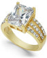 ფოტო #1 პროდუქტის Gold Plate Emerald-Cut Crystal Triple-Row Ring, Created for Macy's