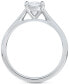 ფოტო #4 პროდუქტის Diamond Cushion-Cut Cathedral Solitaire Engagement Ring (1/2 ct. t.w.) in 14k White Gold
