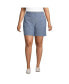 Фото #1 товара Plus Size Mid Rise Elastic Waist Pull On 7" Chino Shorts