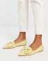 Фото #1 товара ASOS DESIGN Lake bow pointed ballet flats in lemon