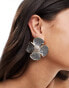 Фото #1 товара ASOS DESIGN stud earrings with textured mixed metal floral detail in multi