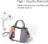 NICOLE & DORIS 2024 Women's Leather Handbag Fashion Shoulder Bag with Pompom Removable Shoulder Strap Handbag Black