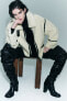 Фото #8 товара Faux shearling biker jacket zw collection