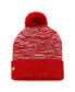 Men's Red Calgary Flames Defender Cuffed Knit Hat with Pom