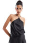 Фото #1 товара ASOS DESIGN satin cowl neck cami top co-ord in black