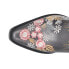 Фото #4 товара Dingo Poppy Floral Metallic Embroidery Studded Snip Toe Cowboy Womens Grey Casu