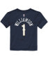 Фото #3 товара Toddler Girls and Boys Zion Williamson Navy New Orleans Pelicans Logo Name Number T-shirt