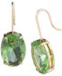 Gold-Tone Oval Stone Drop Earrings