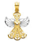 ფოტო #1 პროდუქტის 14k Gold and Sterling Silver Charm, Filigree Angel Charm
