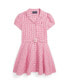 Toddler and Little Girls Belted Gingham Linen Dress