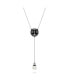 Фото #1 товара Swarovski swan, Gray, Rhodium Plated Iconic Swan Y Pendant Necklace