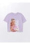 Фото #1 товара Kids Bisiklet Yaka Barbie Baskılı Kısa Kollu Kız Çocuk Tişört