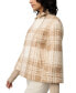 ფოტო #3 პროდუქტის Women's Asymmetric Knit-Sleeve Plaid Coat