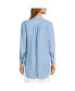 Фото #2 товара Women's Linen Roll Sleeve Over d Relaxed Tunic Top