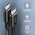AXAGON BUCM-CM20AB - 2 m - USB C - USB C - USB 2.0 - 480 Mbit/s - Black