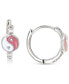 ფოტო #2 პროდუქტის Cubic Zirconia & Enamel Yin Yang Small Hoop Earrings, 0.51"