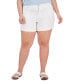 ფოტო #1 პროდუქტის Trendy Plus Size Mid-Rise Cuffed Denim Shorts