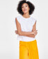 Petite Ruched-Shoulder Cap-Sleeve Knit Top, Created for Macy's