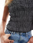 Фото #11 товара ASOS DESIGN crinkle shirred top in black check