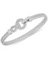 Diamond Horseshoe Braided Mesh Bangle Bracelet (1/4 ct. t.w.) in Sterling Silver