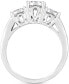 Фото #4 товара Diamond Three Stone Channel-Set Engagement Ring (1-1/2 ct. t.w.) in 14k White Gold