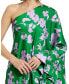 Women's Printed Charmeuse One Shoulder Draped Gown
