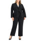 Фото #1 товара Plus Size Striped Belted Pantsuit