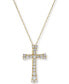 ფოტო #1 პროდუქტის Diamond Cross Pendant Necklace (5/8 ct. t.w.) in 14k Gold or 14k White Gold