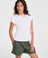 ფოტო #1 პროდუქტის Women's Knit Side-Tie T-Shirt, Created for Macy's