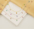 Silver necklace with colored zircons NCL60W