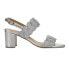 Фото #1 товара VANELi Lettie Woven Metallic Block Heels Womens Silver Dress Sandals LETTIE-305
