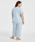 ფოტო #3 პროდუქტის Plus Size 2-Pc. Cotton Cropped Pajamas Set, Created for Macy's