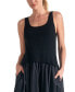 ფოტო #3 პროდუქტის Women's Mixed-Media Scoop-Neck Midi Sweater Dress