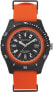 Фото #1 товара Часы мужские Nautica Armbanduhr Blk Resin Case, Black Dial with flags, Depth Indicator Reflector Ring, Date Movement, Orange Nato Si NAPSRF003