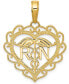 ფოტო #1 პროდუქტის Registered Nurse Open Heart Charm Pendant in 14k Gold