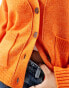 ASOS DESIGN boxy cardigan with v neck and pocket detail in orange Оранжевый, XS - EU 32-34 - фото #2