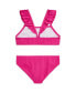 ფოტო #2 პროდუქტის Toddler and Little Girls Cable-Knit Ruffled Two-Piece Swimsuit