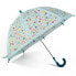 EUREKAKIDS Light blue children´s umbrella with flower print