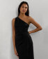 ფოტო #3 პროდუქტის Women's One-Shoulder Metallic Sheath Dress