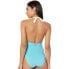 Vince Camuto 237297 Womens Color Block Halter One Piece Swimsuit Deep Sea Size 4