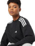 Фото #3 товара adidas 289195 Women's Hyperglam Cropped Crew Sweatshirt (Large, Black)