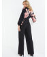 Women's Satin Floral Wrap Palazzo Jumpsuit