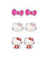 Sanrio Silver Plated and Enamel Stud Earrings Set - 3 Pairs, Officially Licensed