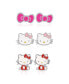 ფოტო #1 პროდუქტის Sanrio Silver Plated and Enamel Stud Earrings Set - 3 Pairs, Officially Licensed